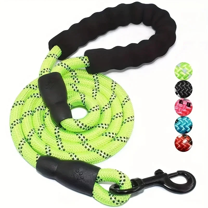 Reflective Dog Leash With Soft Handle Reinforced Construction
