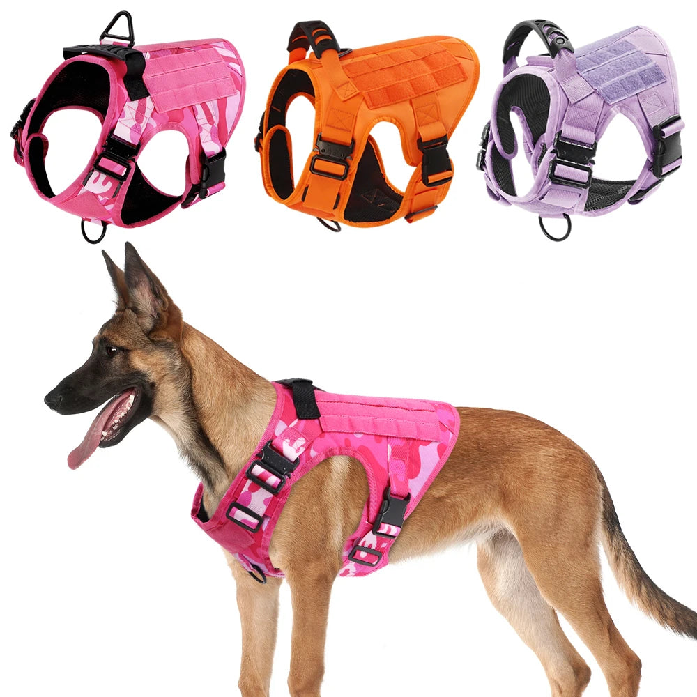 Military Tactical Dog Harness With Adjustable Vest