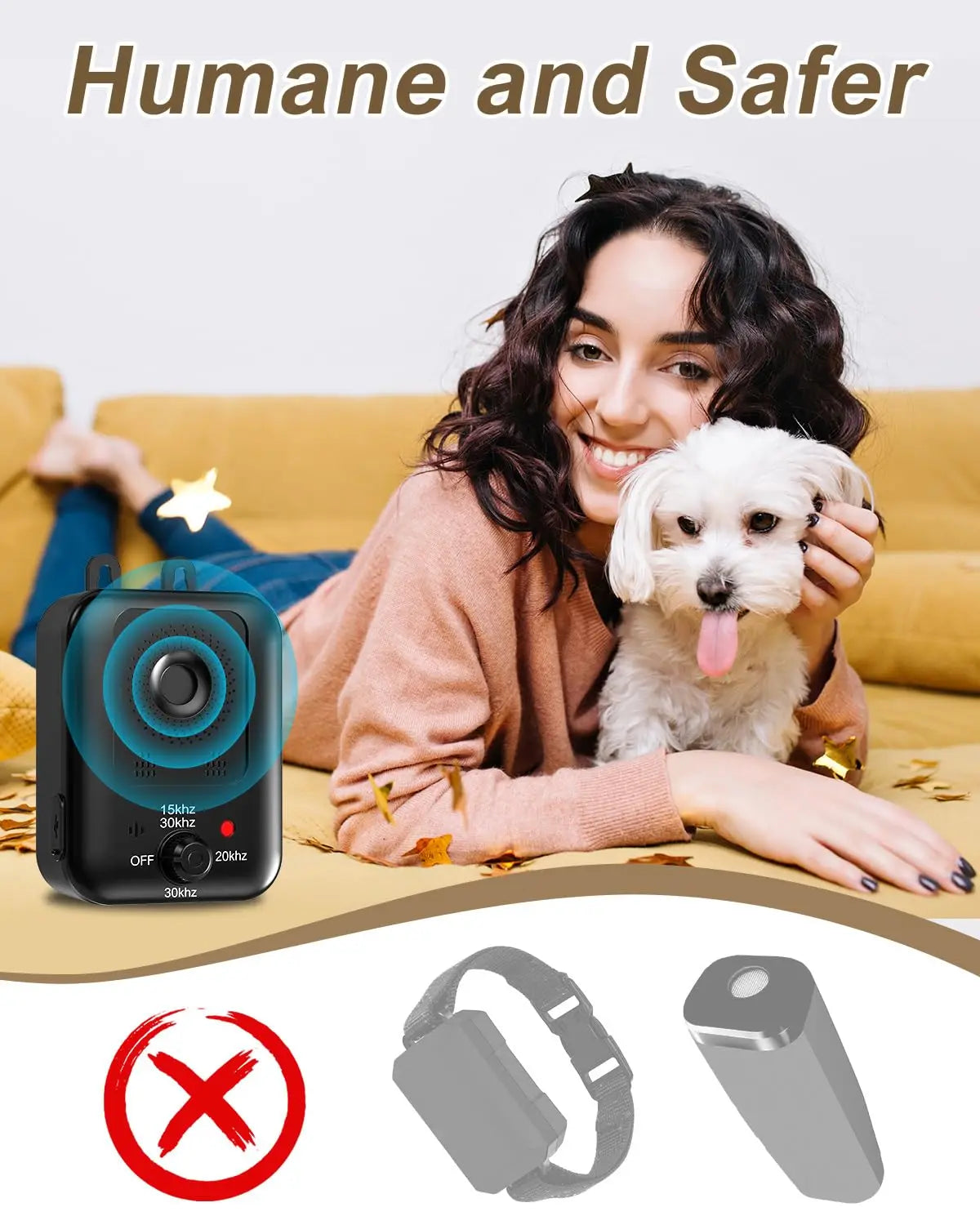 PetEdu Ultrasonic Bark Deterrent For Dogs Indoor Outdoor Use