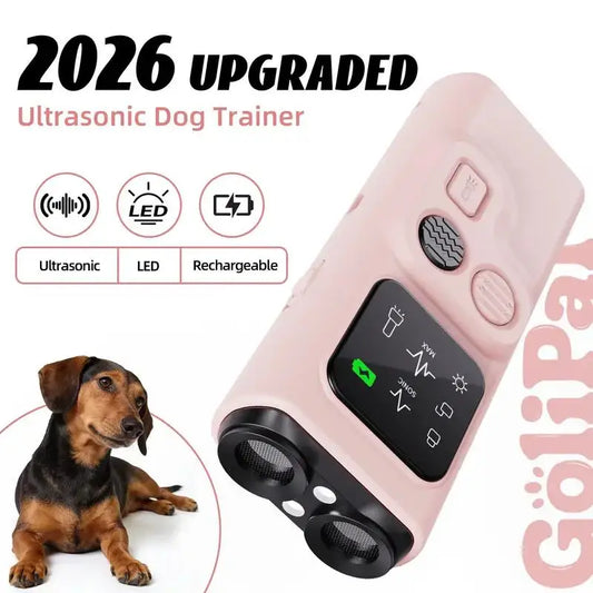 Ultrasonic Dog Repeller Training Device Rechargeable Bark Deterrent LED