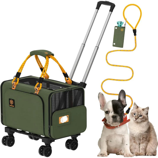 Expandable Pet Carrier With Wheels For Cats