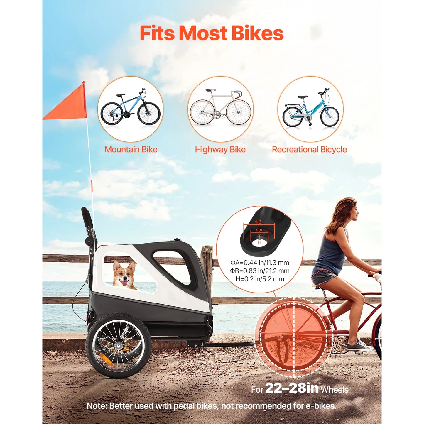 2 In 1 Canine Bike Trailer Stroller Carrier For Dogs