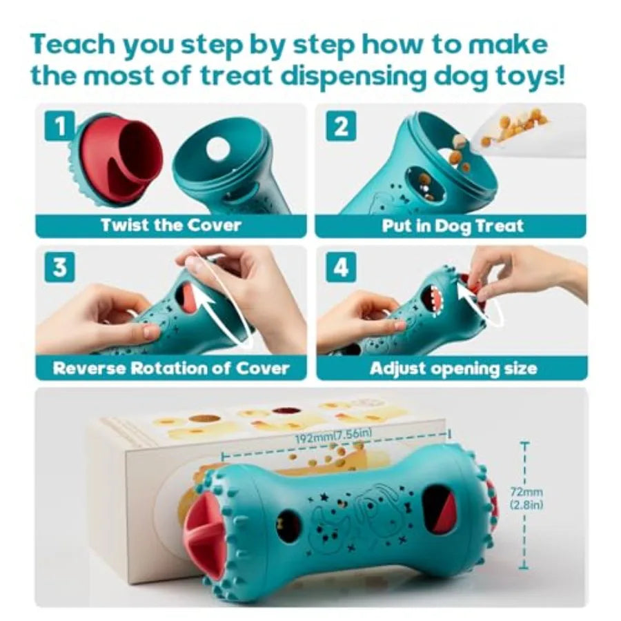 Interactive Treat Dispensing Dog Toy For Brain Stimulation And Enrichment
