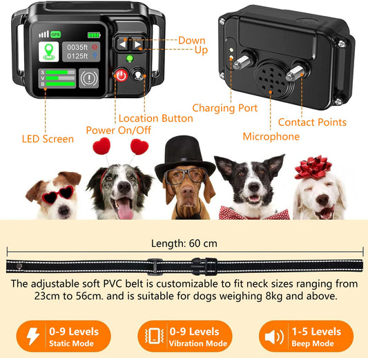 Petedu GPS Wireless Dog Fencing System With GPS Satellite Technology