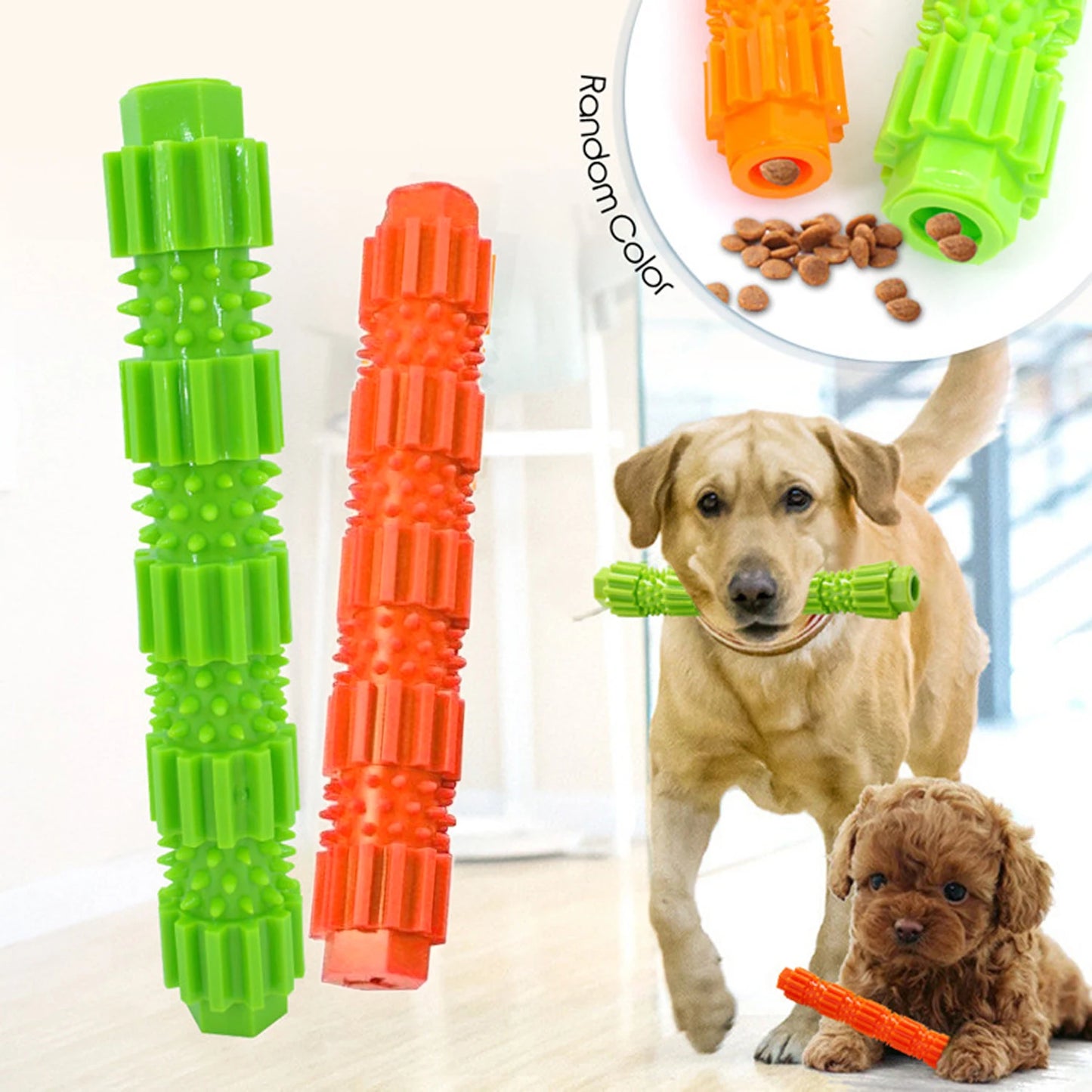 Dog Chew Toy For Aggressive Chewers Treat Dispensing Silicone Squeaker