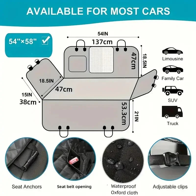 Universal Waterproof Dog Car Seat Cover Hammock Nonslip Protector