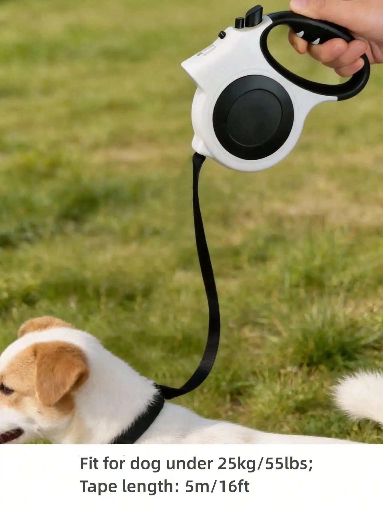 Retractable Dog Leash With LED Flashlight 16ft Anti Slip Handle Heavy Duty Nylon