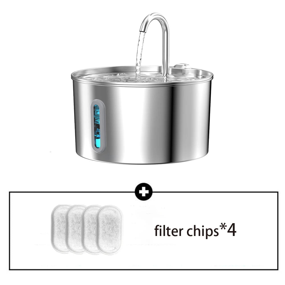 ZYFeeder Automatic Pet Water Fountain Stainless Steel Quiet Dispenser