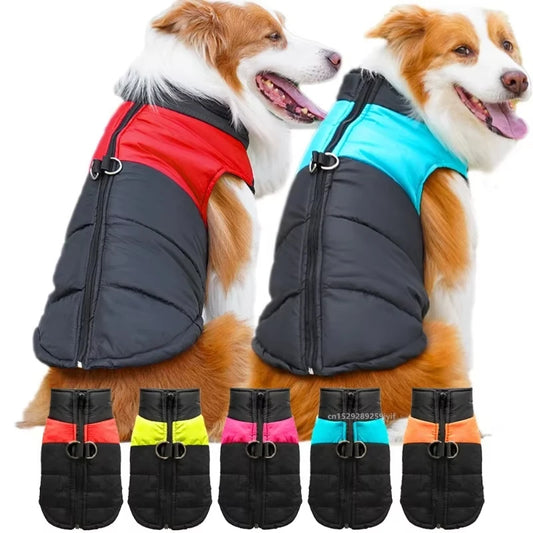 Waterproof Warm Dog Coat With Padded Zipper