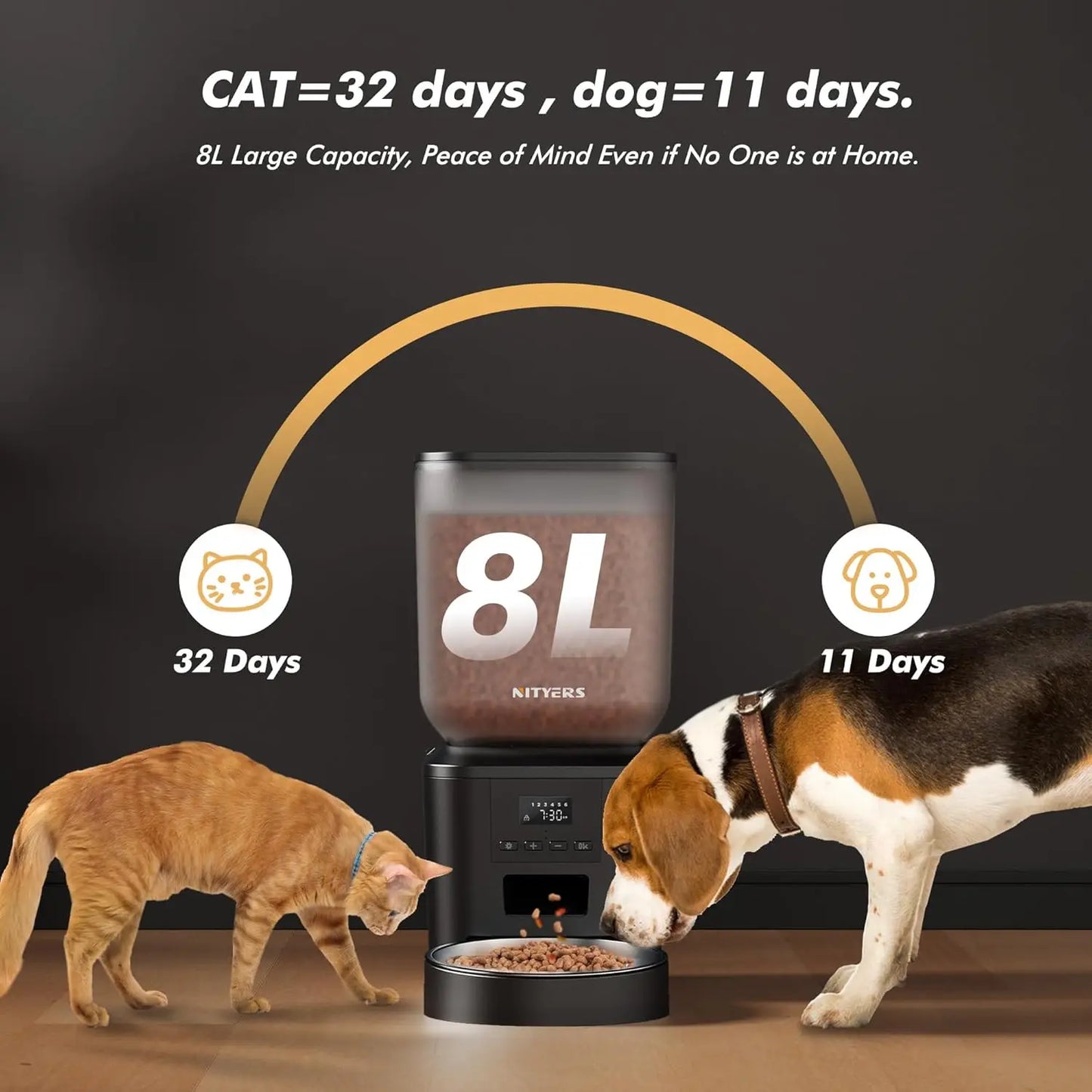 Nityers Automatic Pet Feeder With Key Control And Voice Recorder