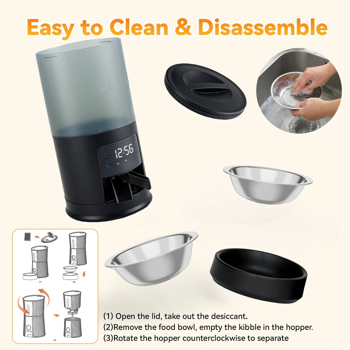 Automatic Cat And Dog Feeder With Dual Bowls
