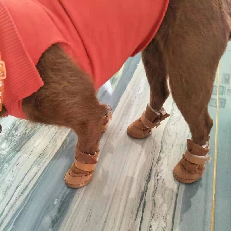 Pet Dog Shoes 4 Pack Thick Warm Boots