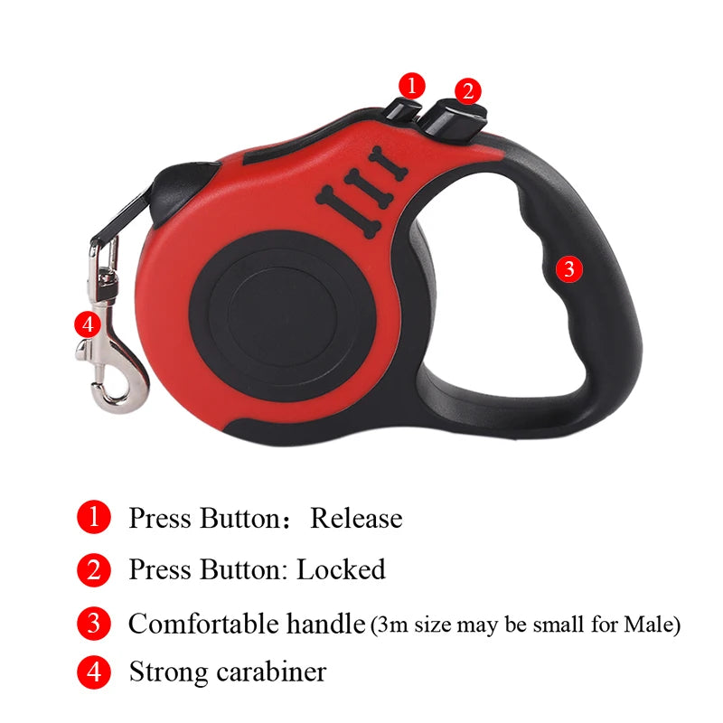 Retractable Nylon Dog Leash For Small Dogs Durable Outdoor Use