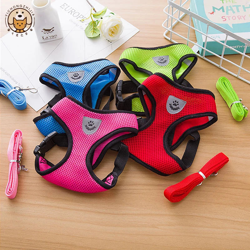 Mesh Vest Walking Harness With Leash Attachment For Dogs