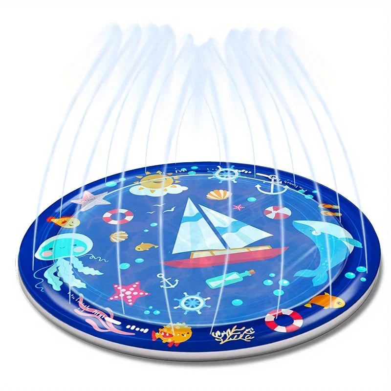 Outdoor Dog Pool Sprinkler Pad Inflatable Cooling Interactive Toy