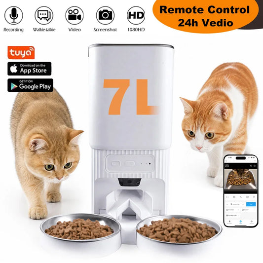 Nityers 7L Smart Pet Feeder With Dual Cameras And App Control