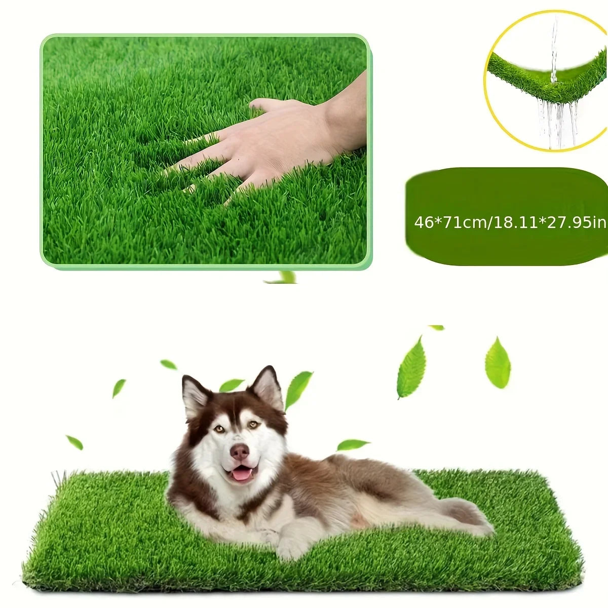 Washable Dog Grass Mat With Odor Control And Non Slip Backing For Pet Training