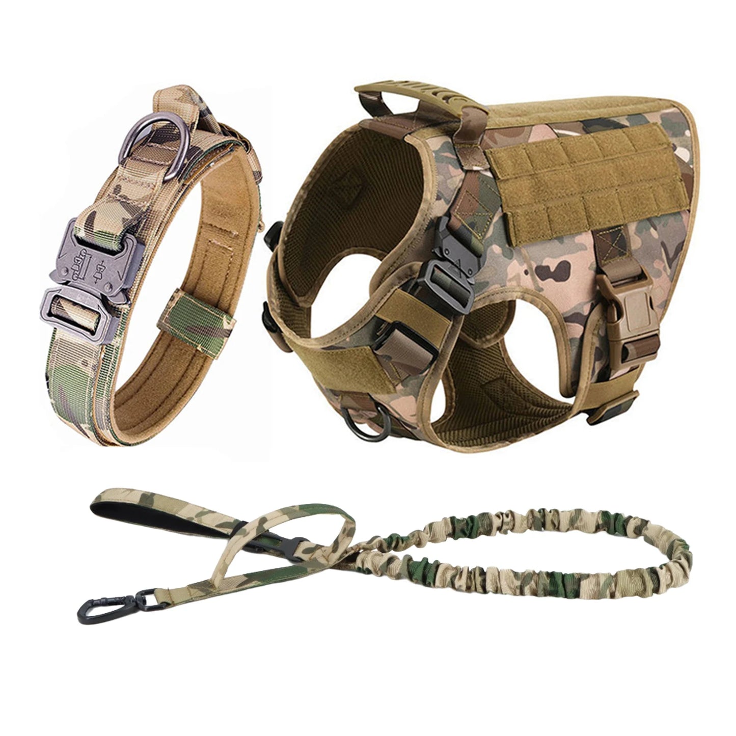 Tactical Dog Harness With Molle Pouches For Medium And Large Dogs