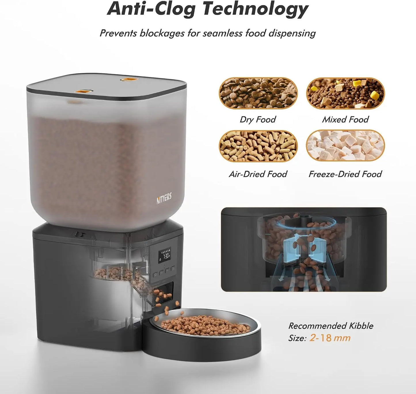 Nityers Automatic Pet Feeder With Key Control And Voice Recorder