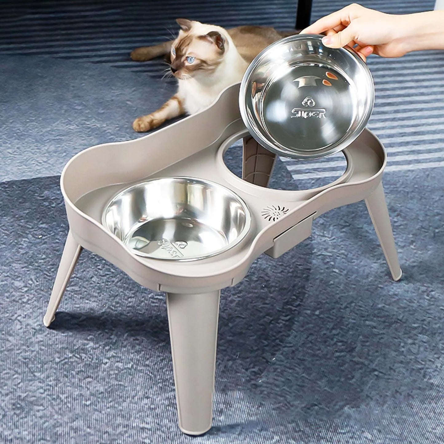 Elevated Dog Feeder Stand With Non Slip No Spill Bowl