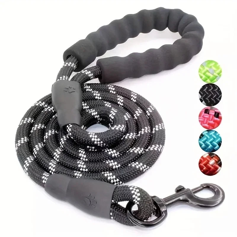 Reflective Dog Leash With Soft Handle Reinforced Construction