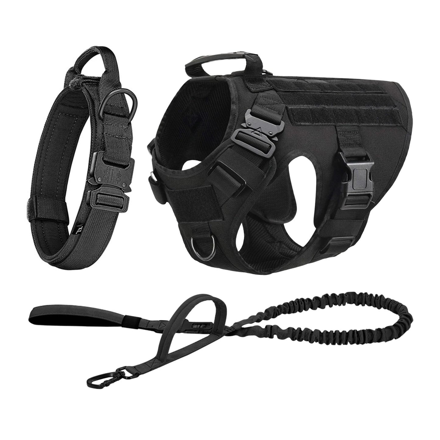 Tactical Dog Harness With Molle Pouches For Medium And Large Dogs