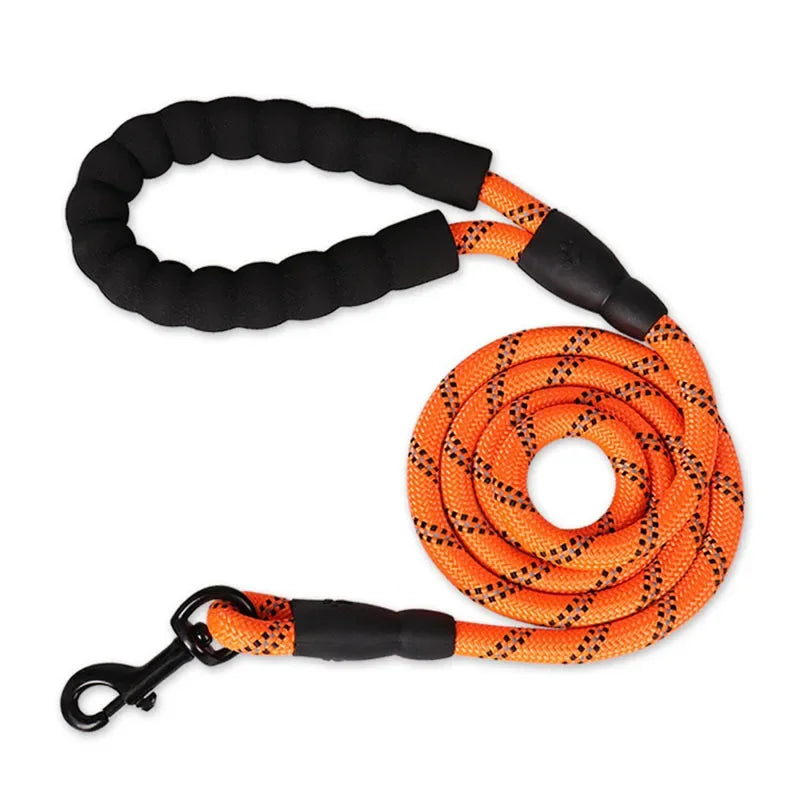 Reflective Dog Leash With Soft Handle Reinforced Construction