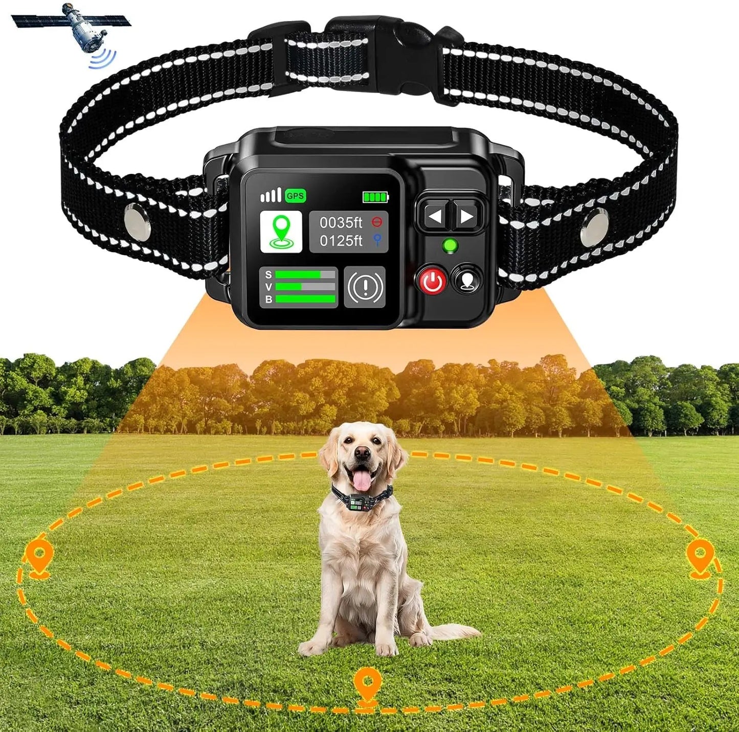 Petedu GPS Wireless Dog Fencing System With GPS Satellite Technology
