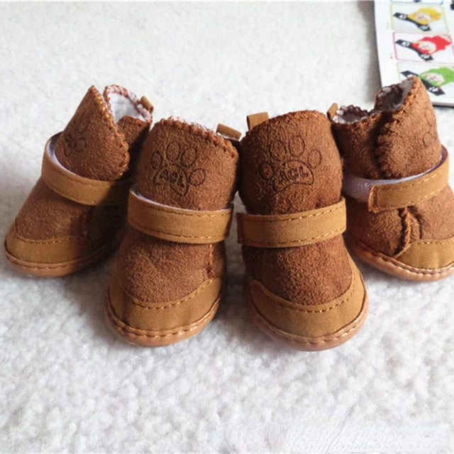 Pet Dog Shoes 4 Pack Thick Warm Boots