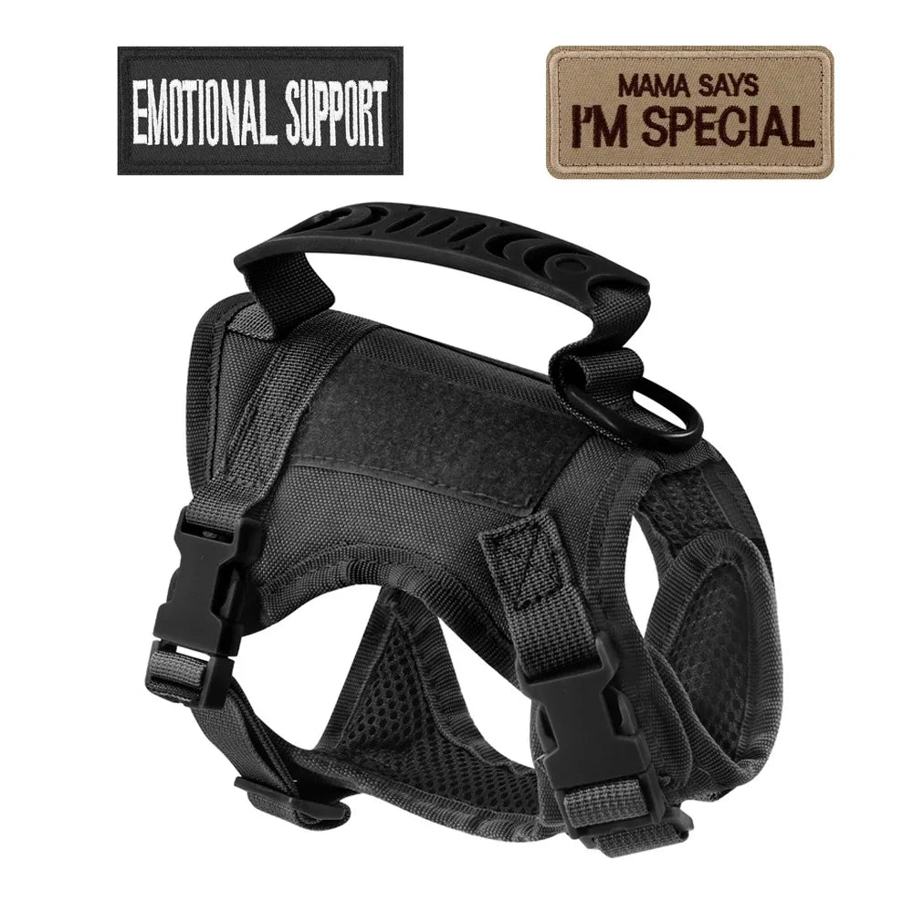 Safe Tactical Cat Harness and Leash with Stickers for Pets