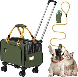 Expandable Cat Carrier With Wheels Under Seat TSA Airline Approved