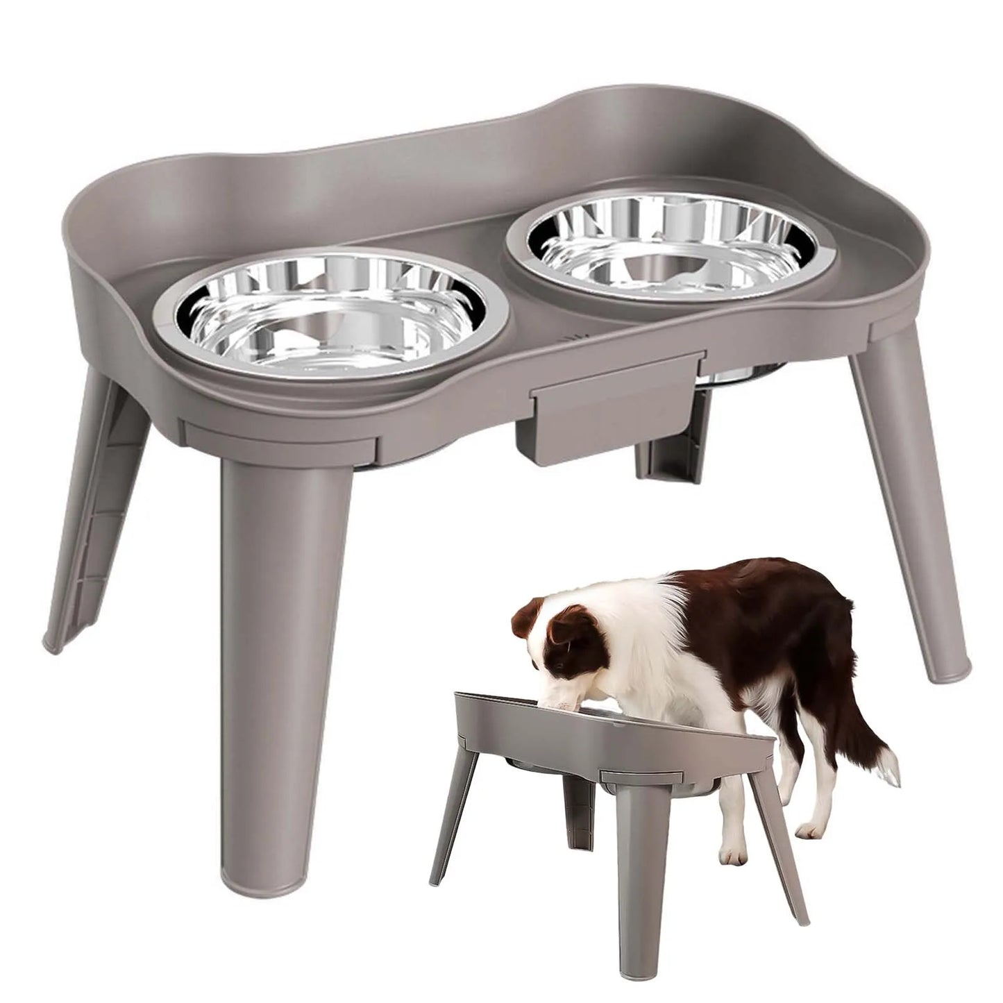 Elevated Dog Feeder Stand With Non Slip No Spill Bowl